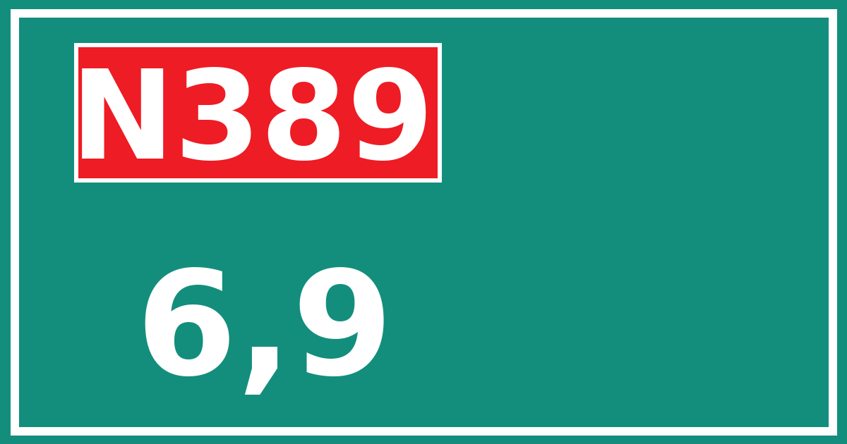 Hectometerbord N389 6,9
