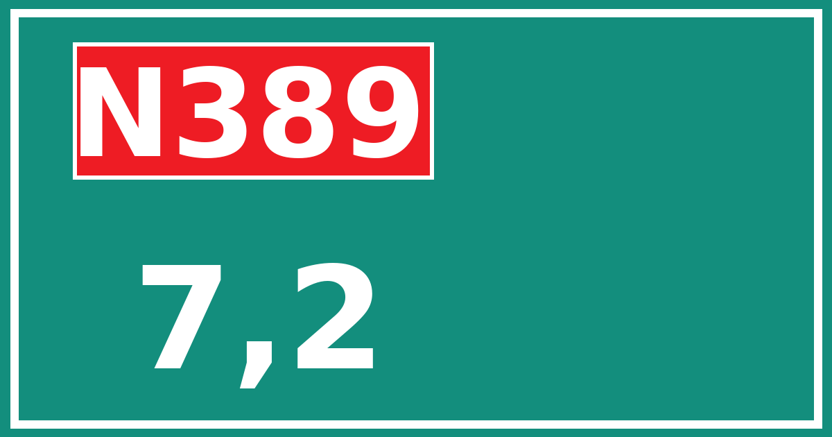 Hectometerbord N389 7,2