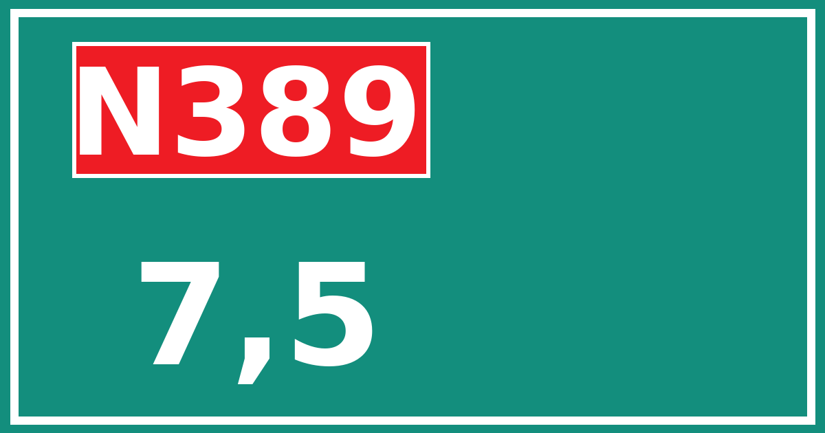 Hectometerbord N389 7,5