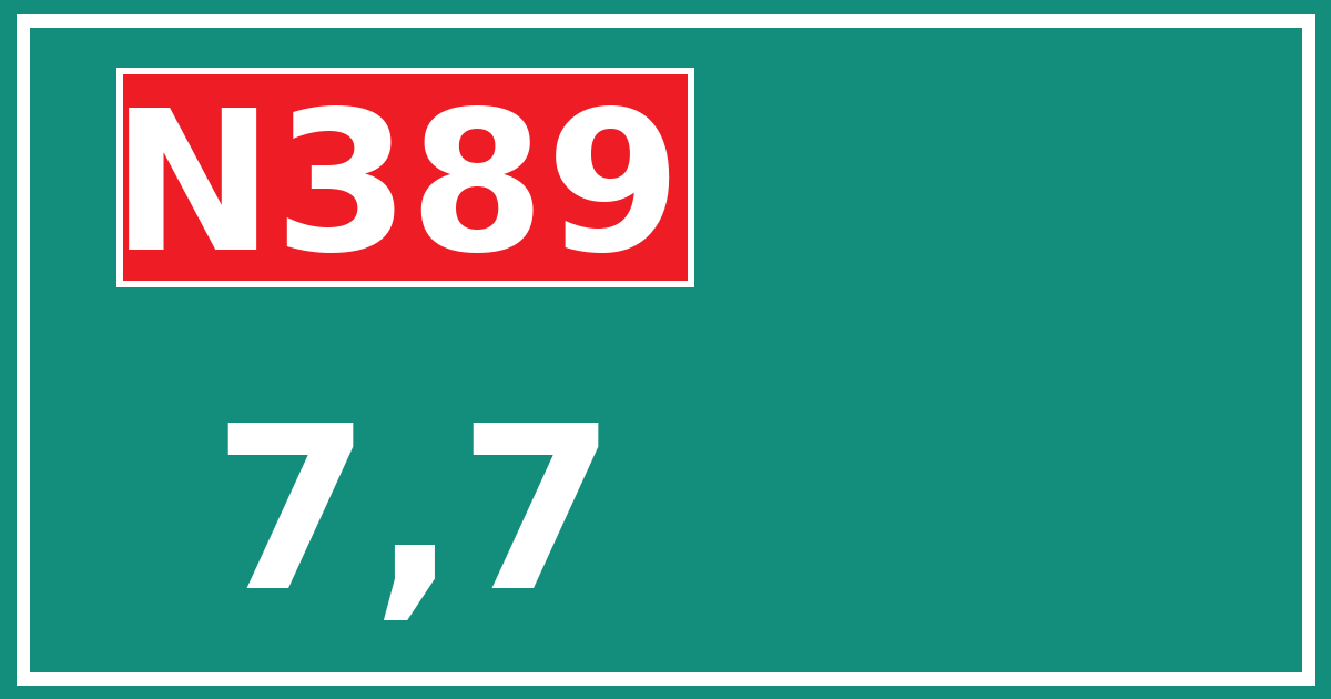Hectometerbord N389 7,7