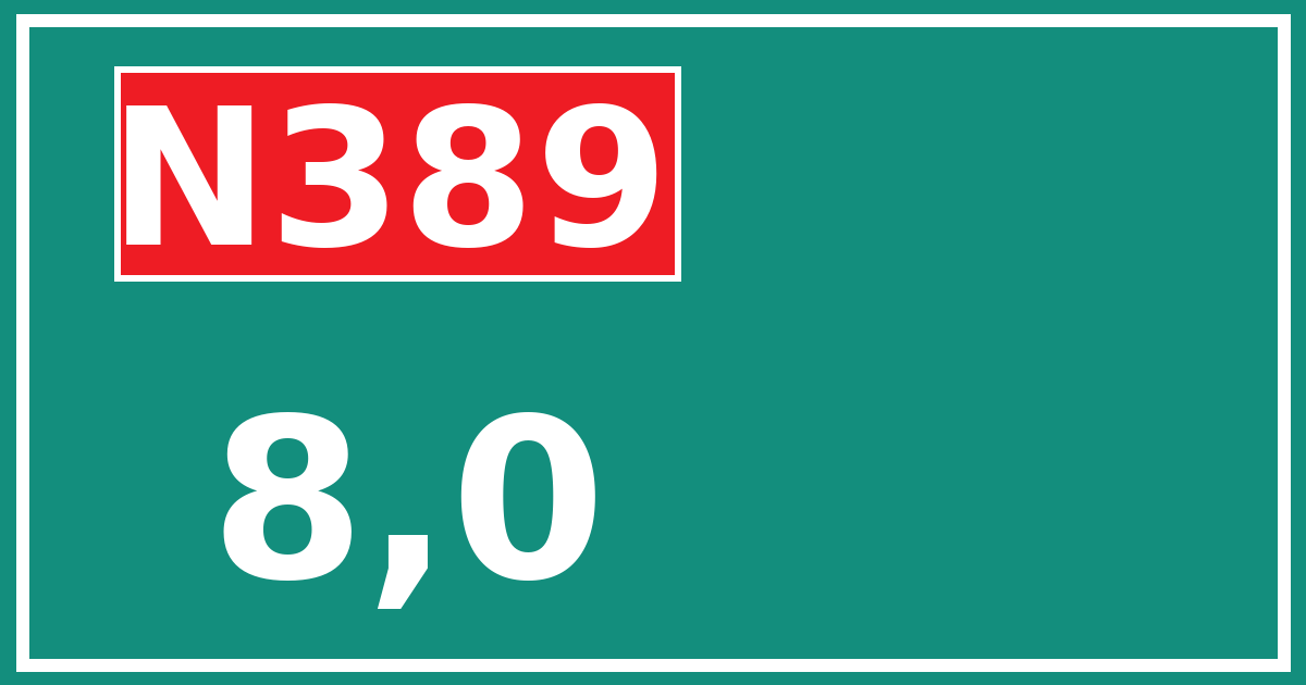 Hectometerbord N389 8,0