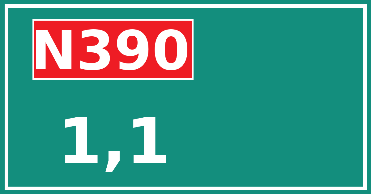 Hectometerbord N390 1,1