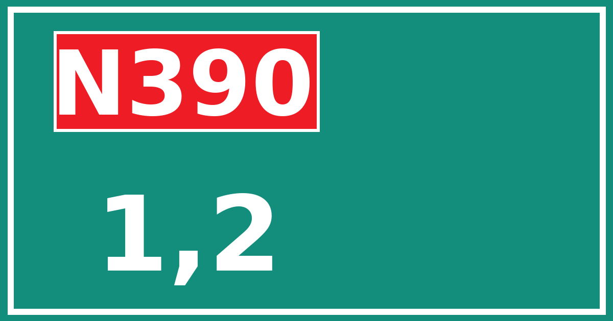 Hectometerbord N390 1,2