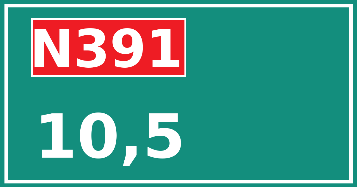 Hectometerbord N391 10,5