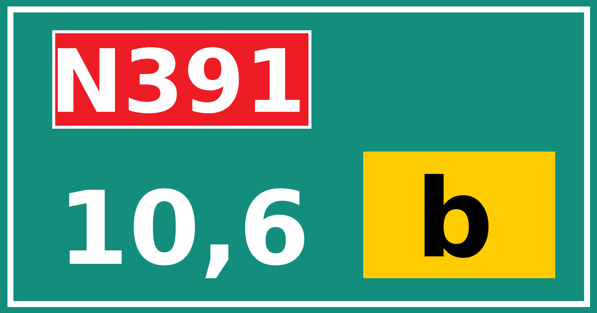 Hectometerbord N391 10,6 letter b