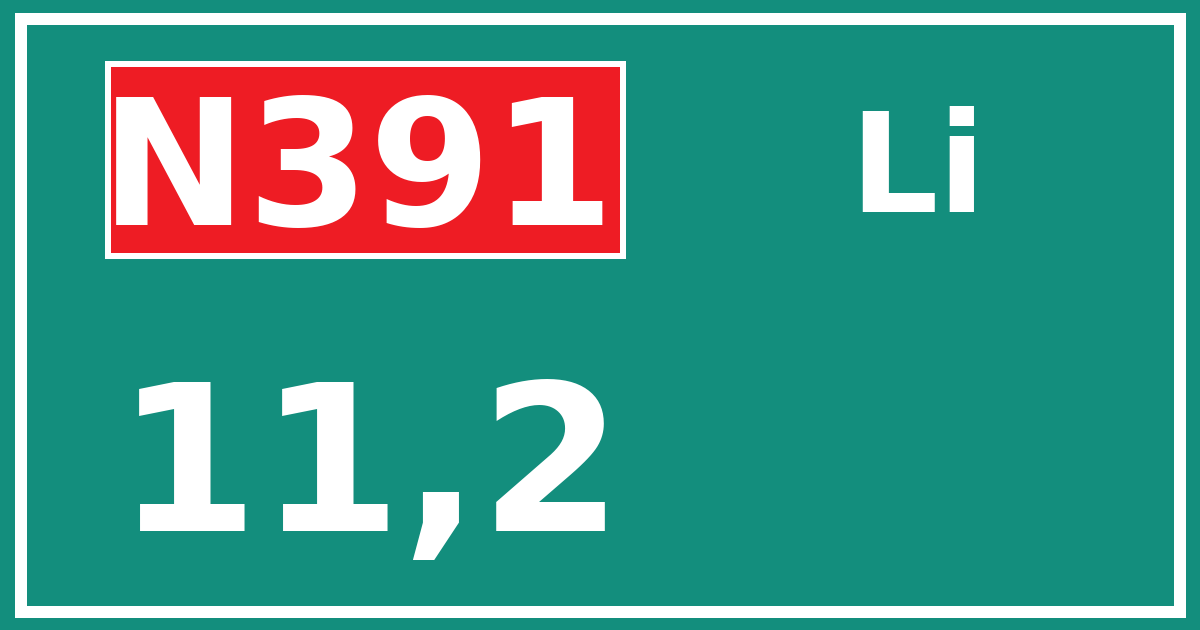 Hectometerbord N391 11,2 zijde Li