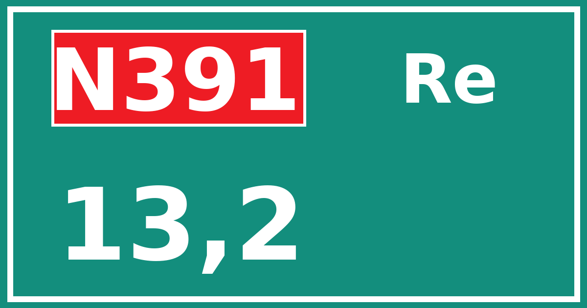 Hectometerbord N391 13,2 zijde Re