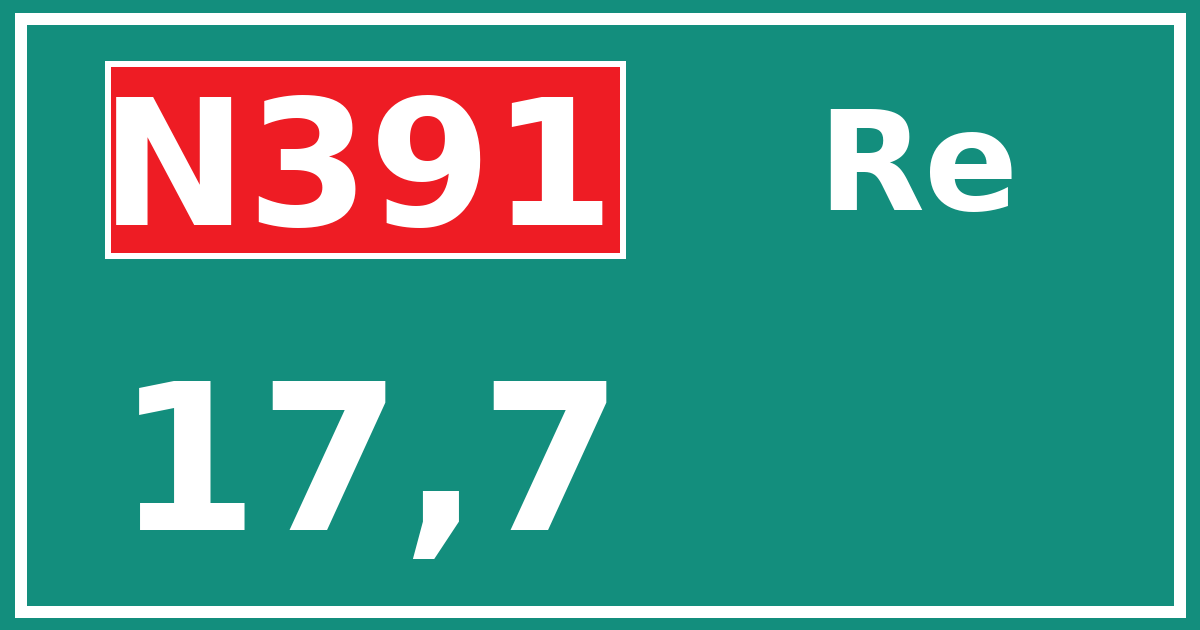 Hectometerbord N391 17,7 zijde Re