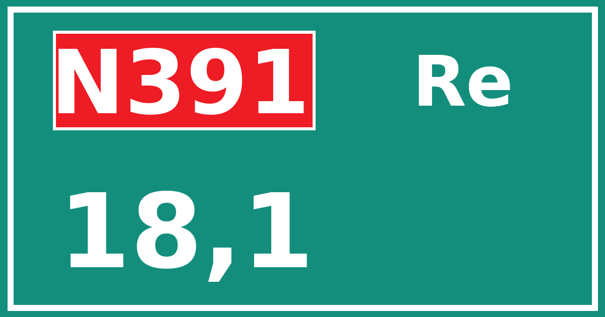 Hectometerbord N391 18,1 zijde Re