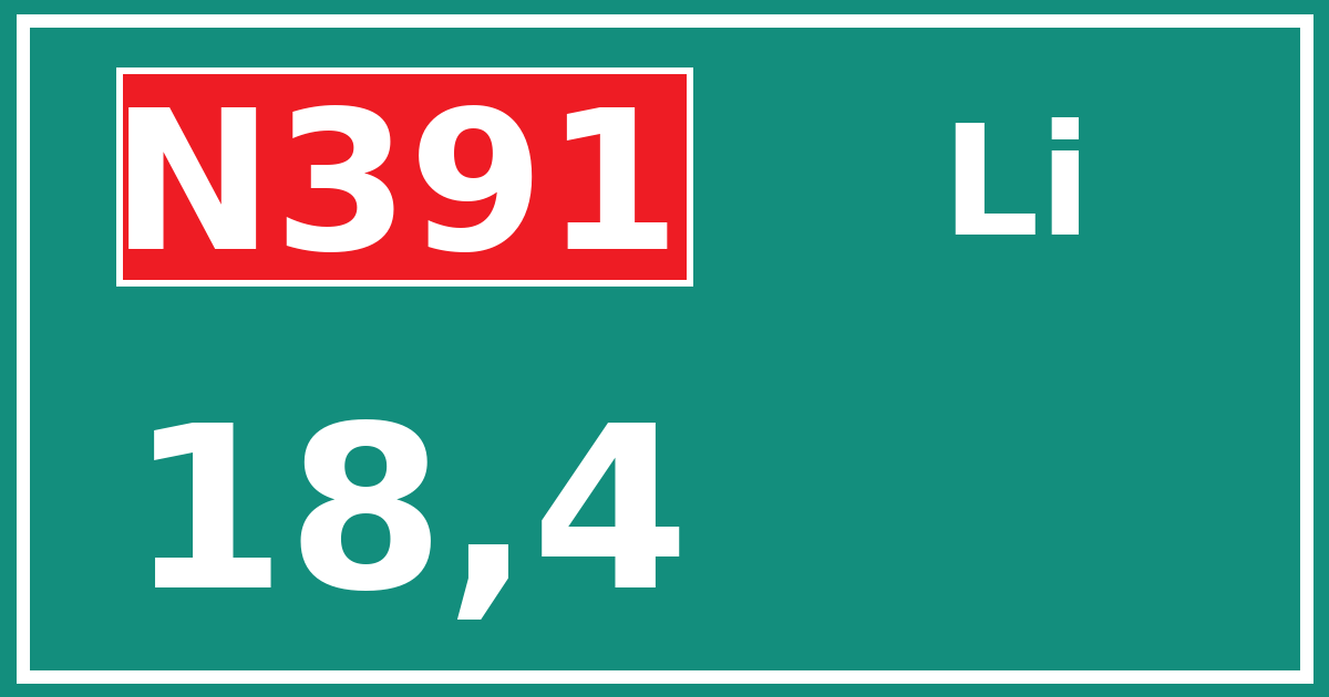 Hectometerbord N391 18,4 zijde Li