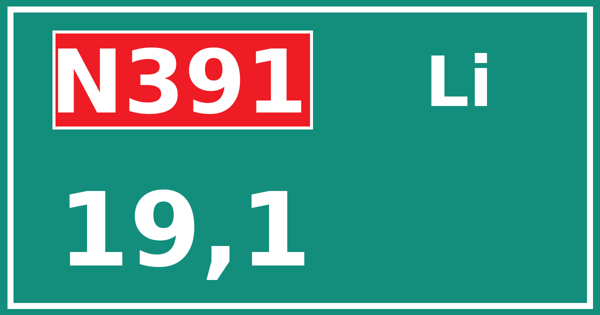 Hectometerbord N391 19,1 zijde Li