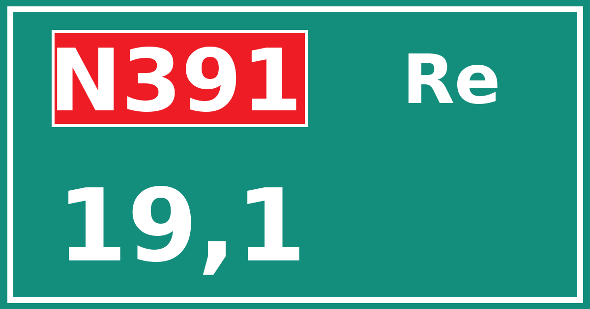 Hectometerbord N391 19,1 zijde Re
