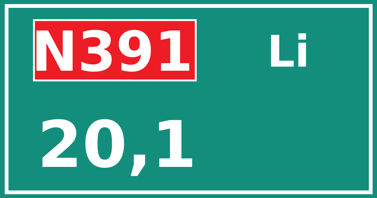 Hectometerbord N391 20,1 zijde Li