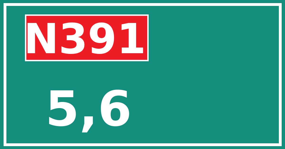 Hectometerbord N391 5,6