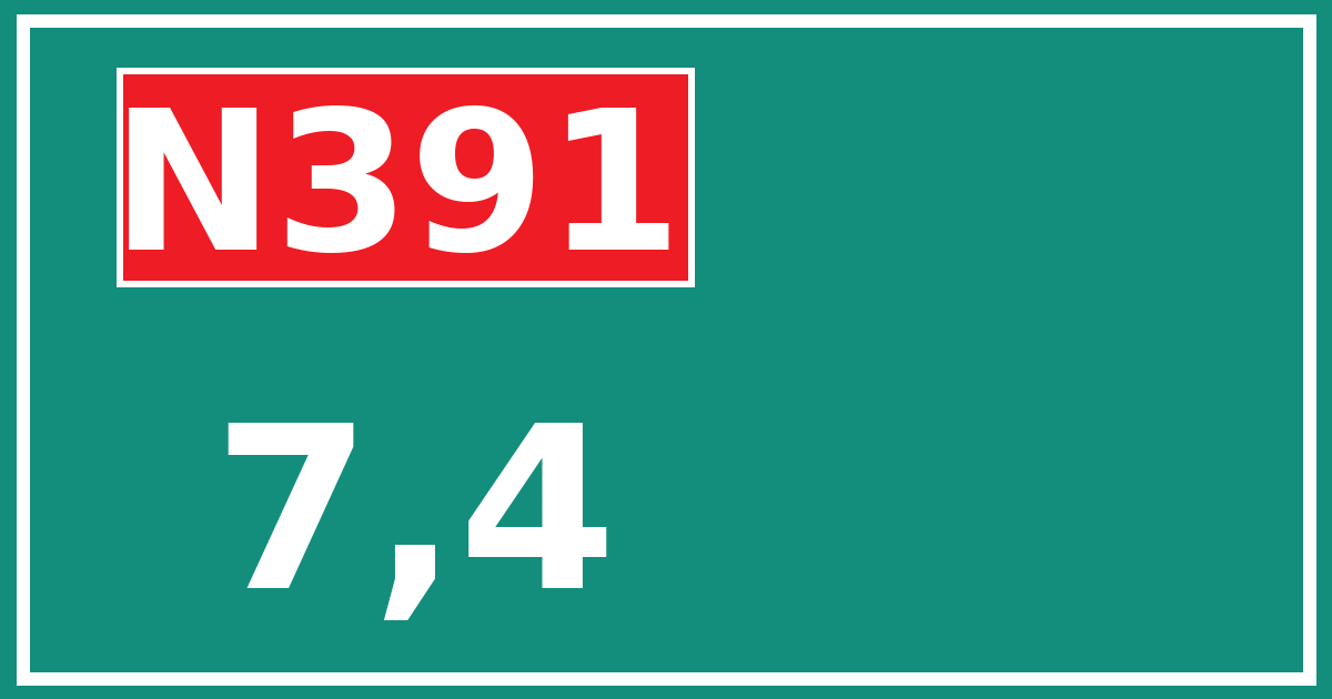 Hectometerbord N391 7,4