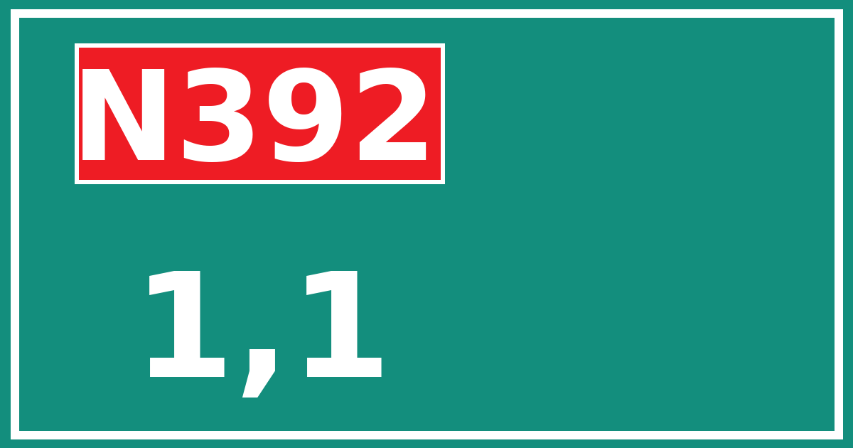 Hectometerbord N392 1,1