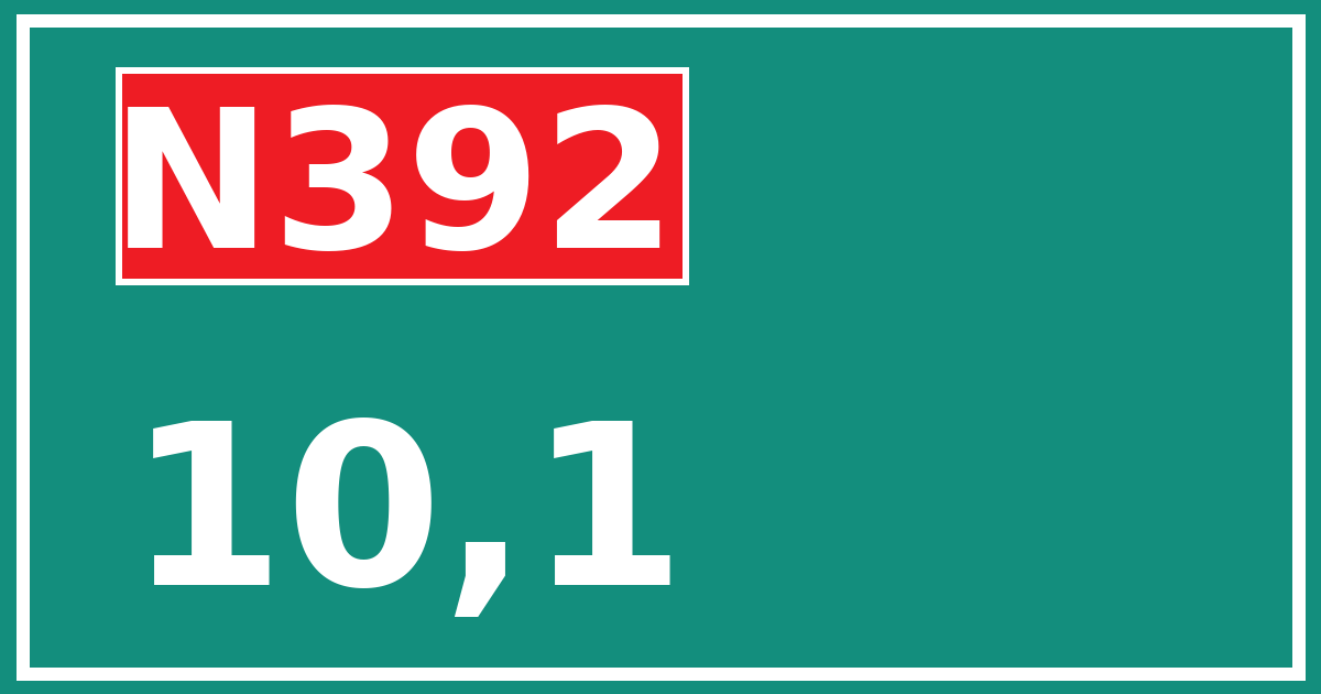 Hectometerbord N392 10,1