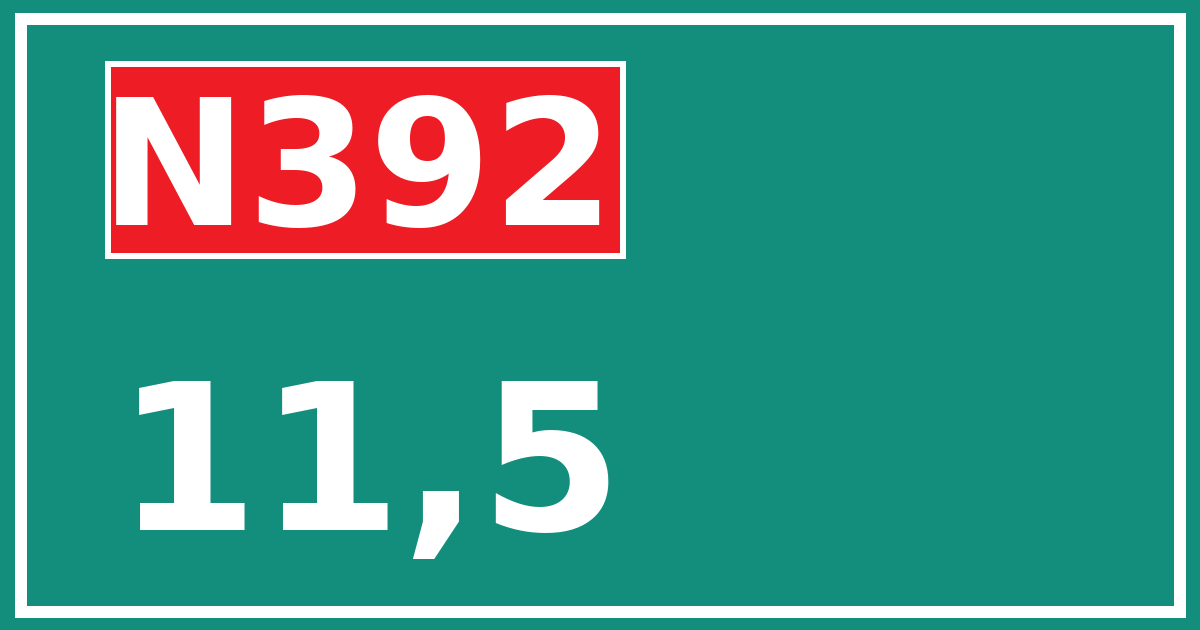 Hectometerbord N392 11,5