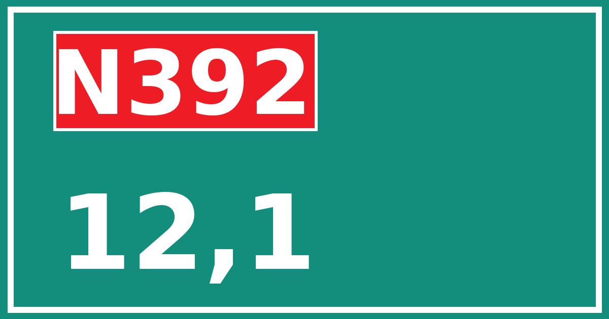 Hectometerbord N392 12,1