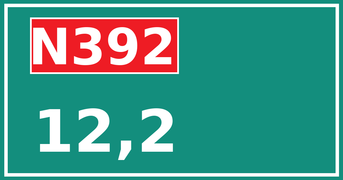 Hectometerbord N392 12,2