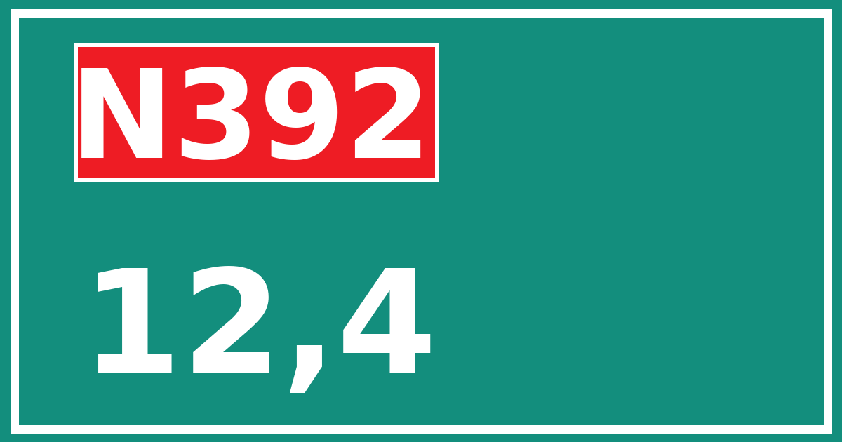 Hectometerbord N392 12,4
