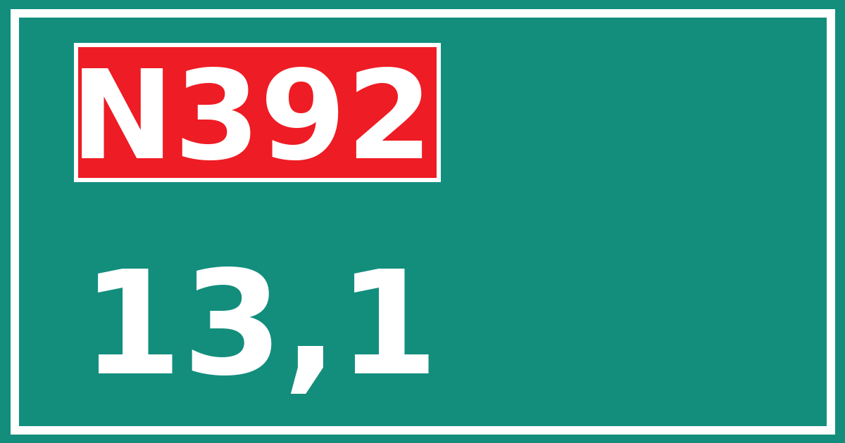 Hectometerbord N392 13,1