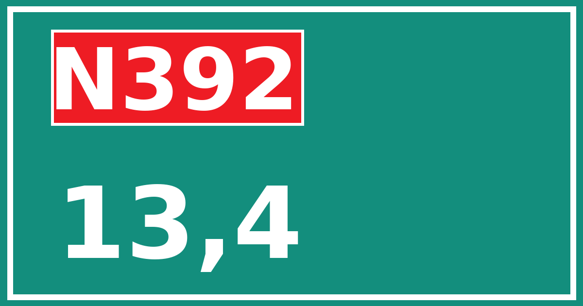 Hectometerbord N392 13,4
