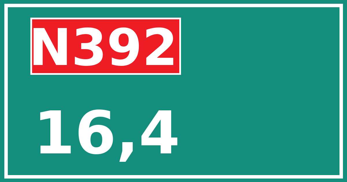 Hectometerbord N392 16,4