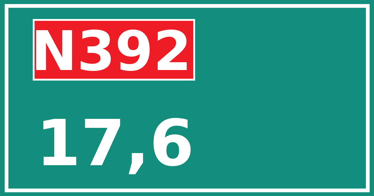 Hectometerbord N392 17,6