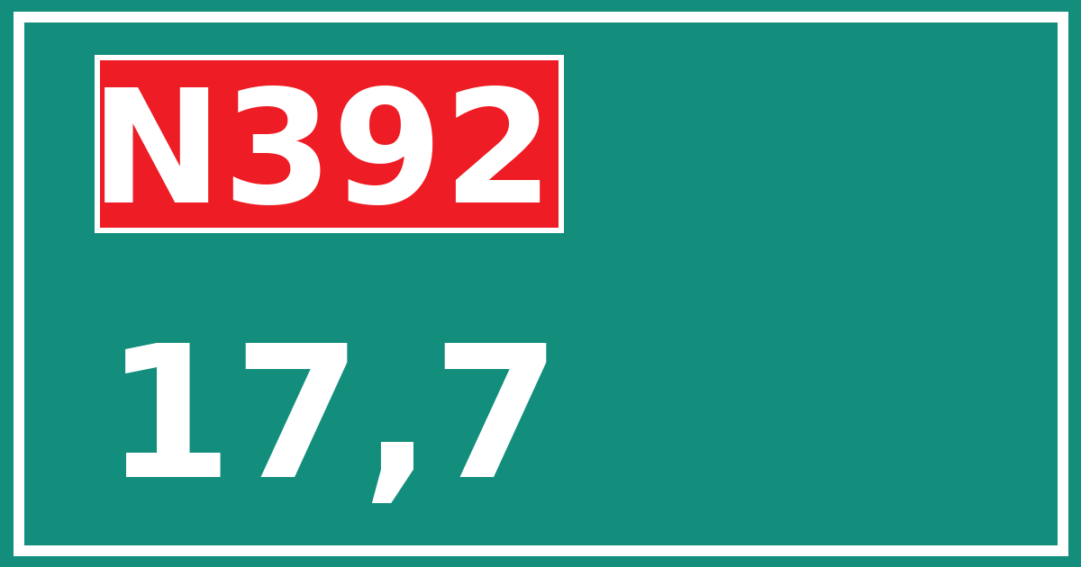 Hectometerbord N392 17,7