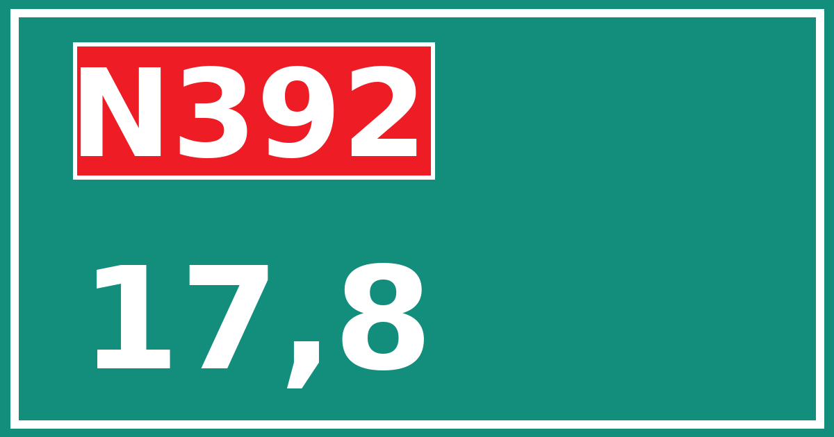 Hectometerbord N392 17,8