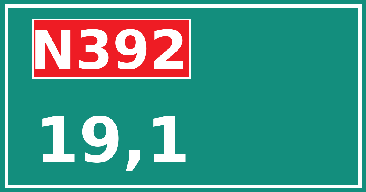 Hectometerbord N392 19,1