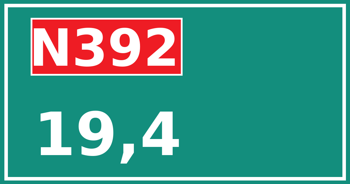 Hectometerbord N392 19,4