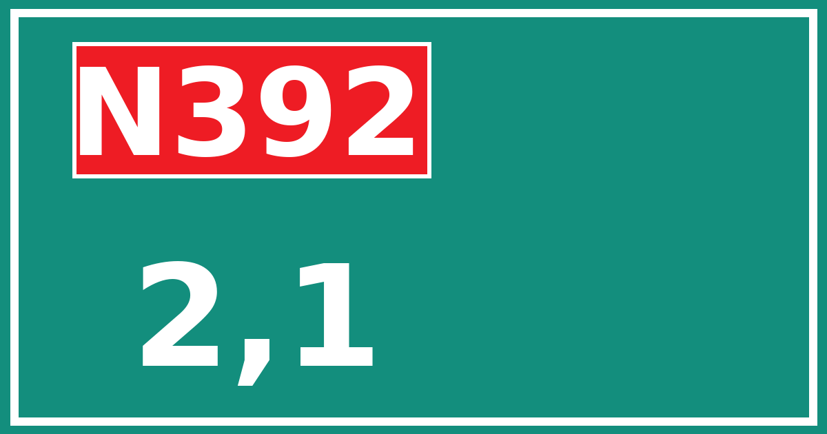 Hectometerbord N392 2,1