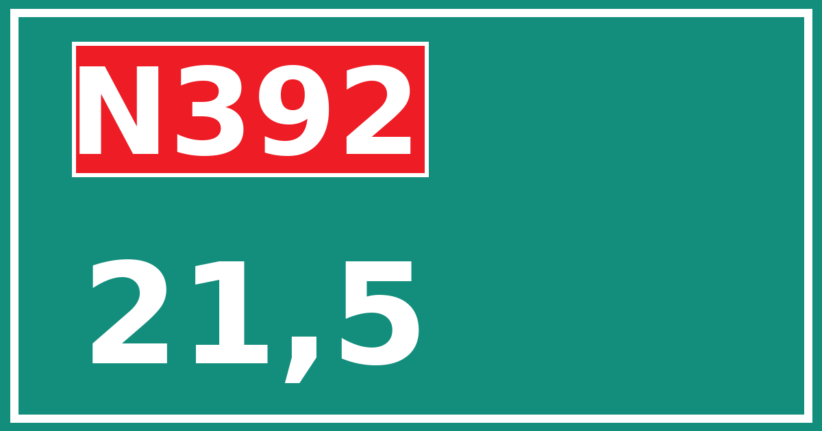 Hectometerbord N392 21,5