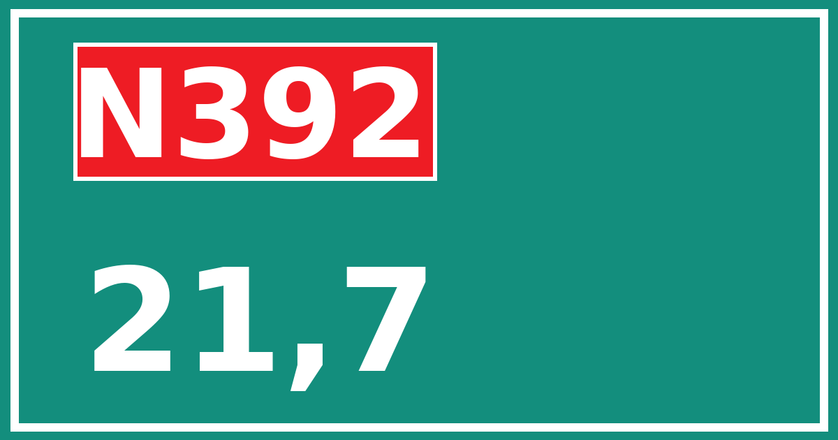 Hectometerbord N392 21,7