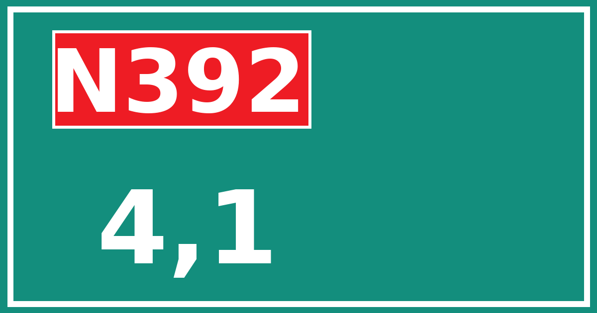 Hectometerbord N392 4,1