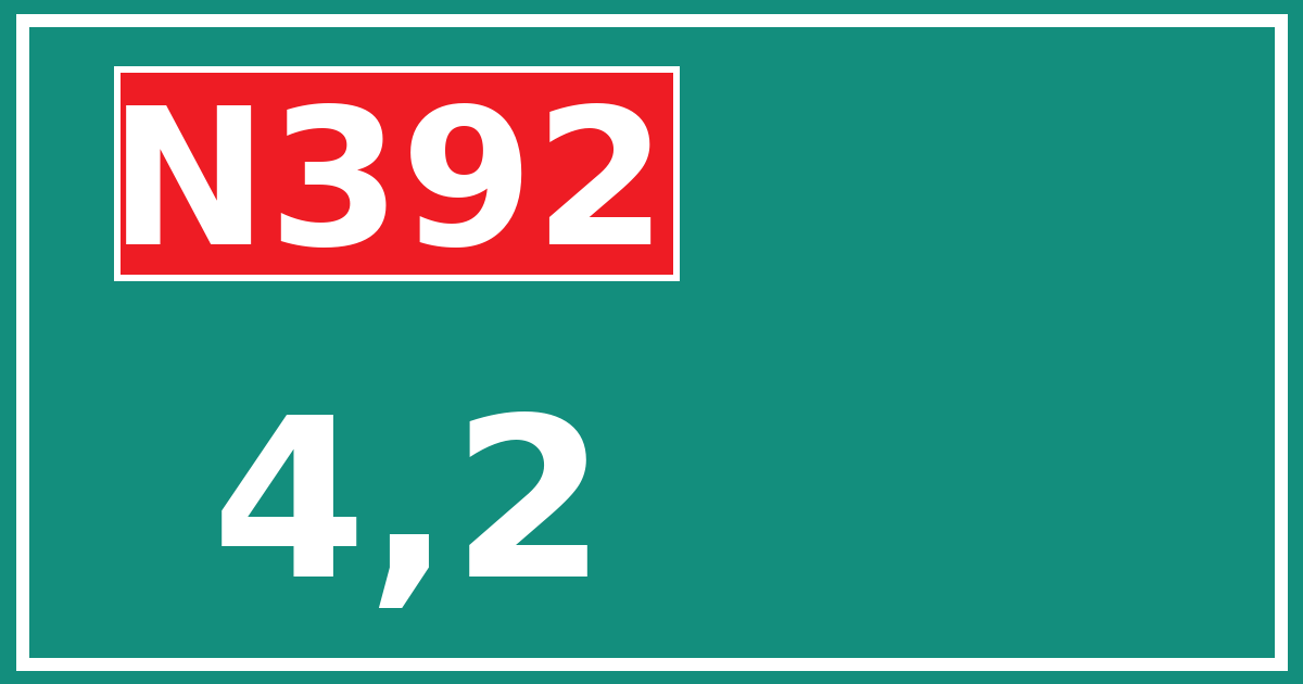 Hectometerbord N392 4,2