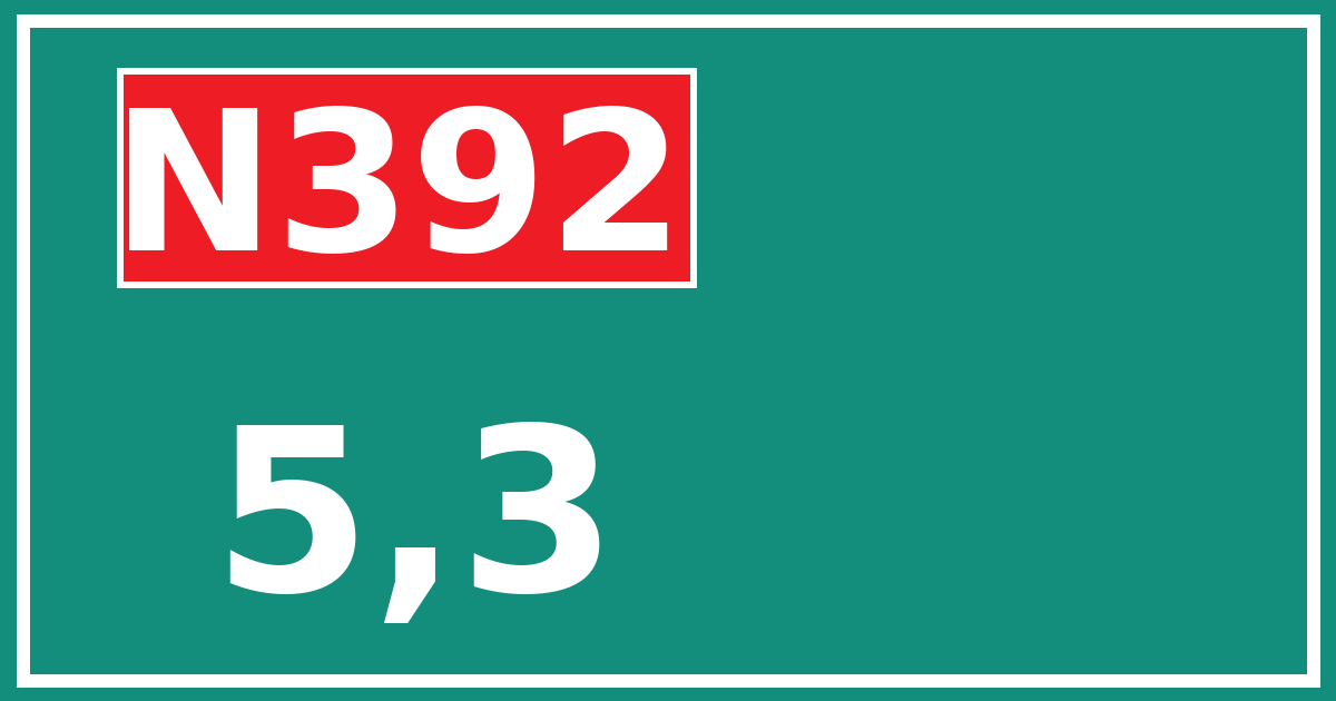 Hectometerbord N392 5,3