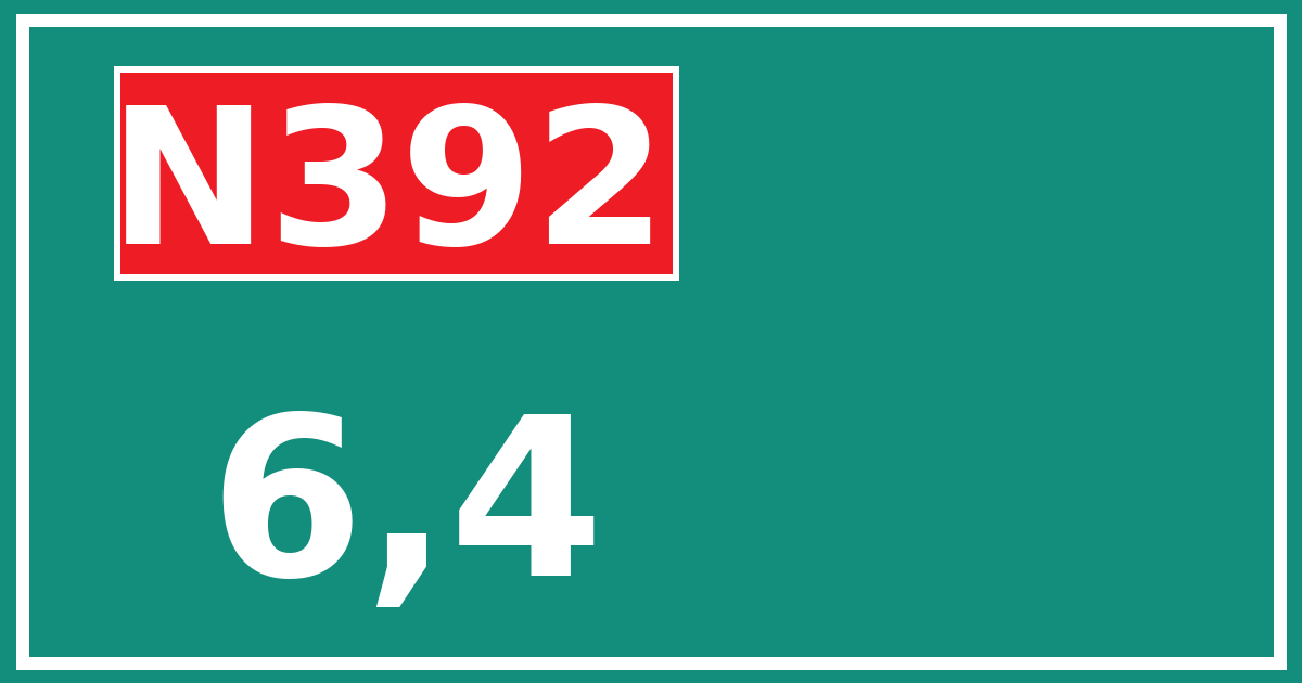 Hectometerbord N392 6,4