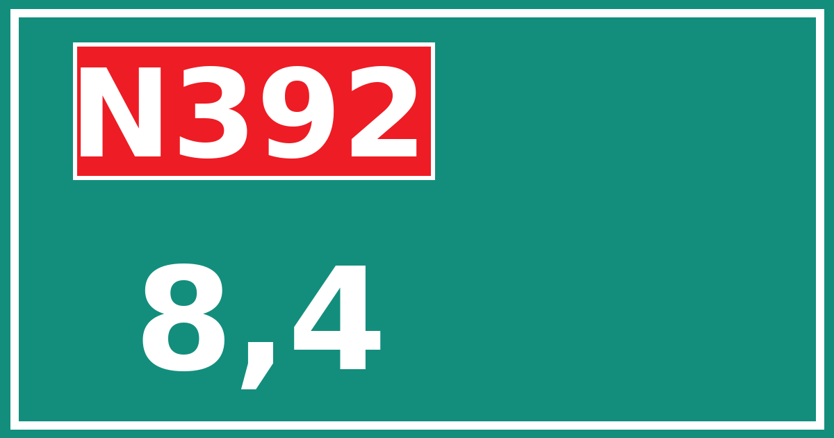 Hectometerbord N392 8,4