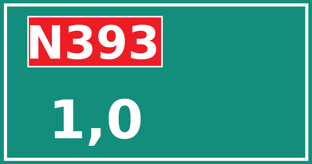 Hectometerbord N393 1,0