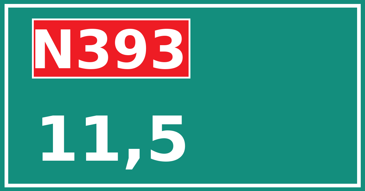 Hectometerbord N393 11,5