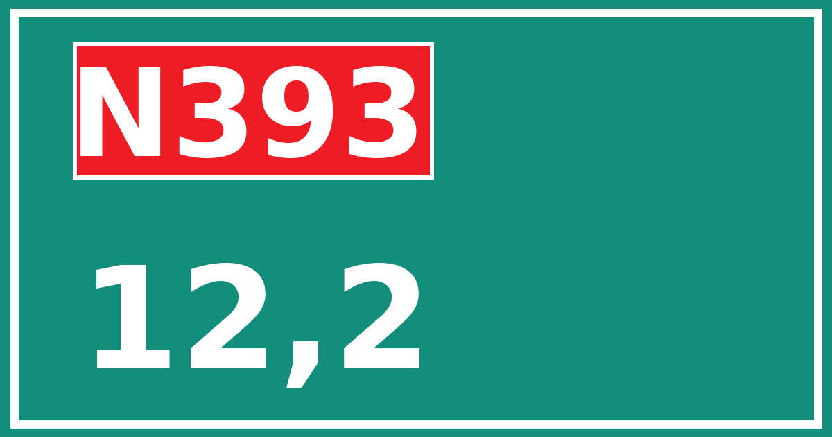Hectometerbord N393 12,2