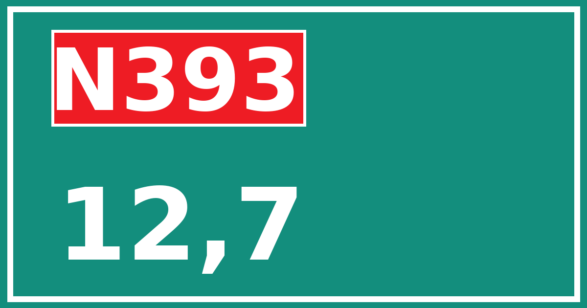 Hectometerbord N393 12,7