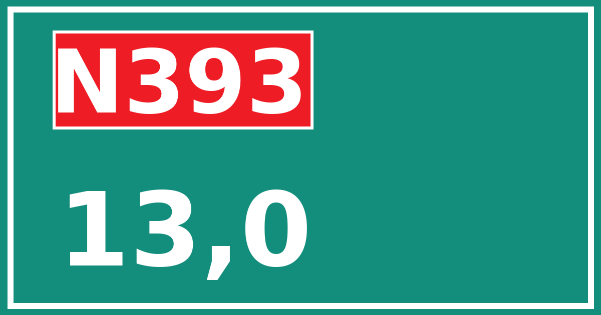 Hectometerbord N393 13,0