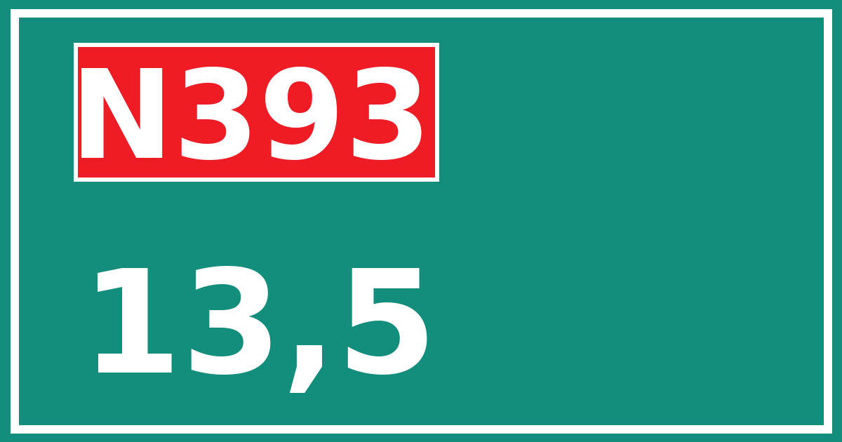 Hectometerbord N393 13,5