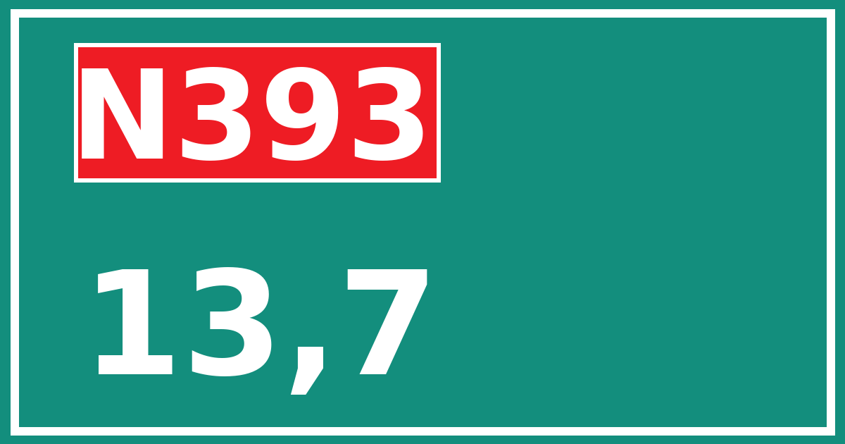 Hectometerbord N393 13,7