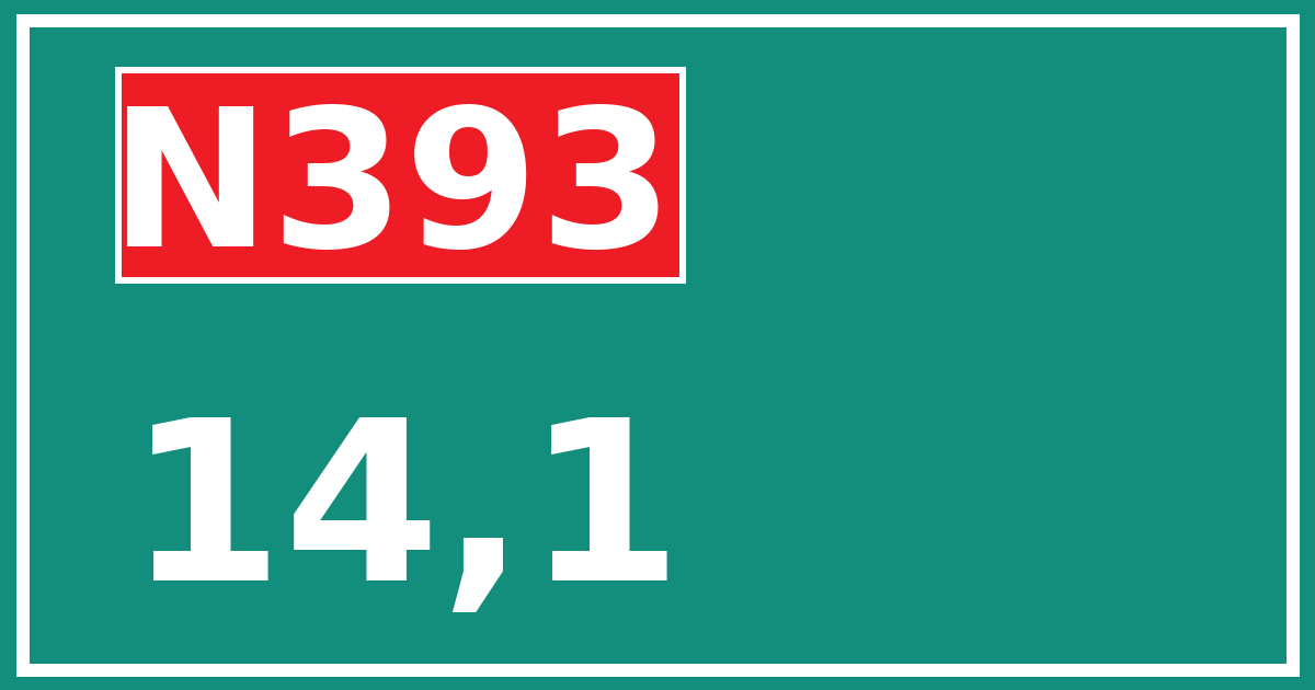 Hectometerbord N393 14,1