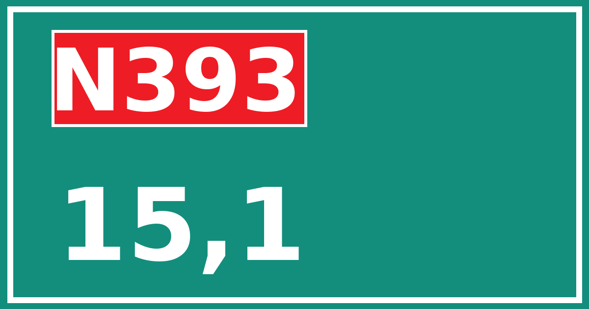Hectometerbord N393 15,1